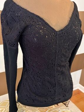 Wear Moi Luxurious Feminine Knitted Dance Warm-up Sweater Black